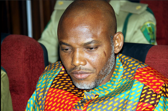 Nnamdi Kanu, leader of IPOB and Director of Radio Biafra, during a court appearance in Abuja, January 2016. He is currently being detained by the Nigerian authorities for his clamour for an independent Igbo nation │©TDN